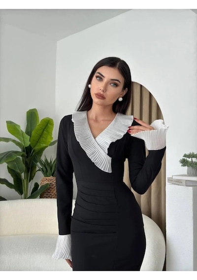 Modayakamoz Eyesof Florina Midi Boy Elbise Çok renkli