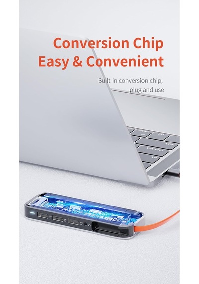 Tr06 Multi Fonksiyon 8 İn 1 Type-c Hub, Gri, Usb 3.0, Hdmı 4k, Ethernet