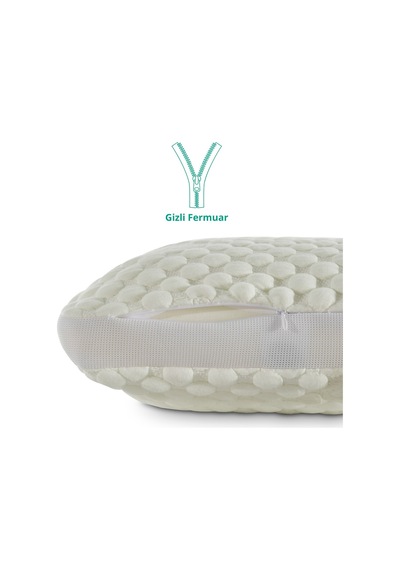 Rudu Kolajen Collagen Güzellik Yastık Kılıfı Visco Visko 60x40x14cm Beyaz