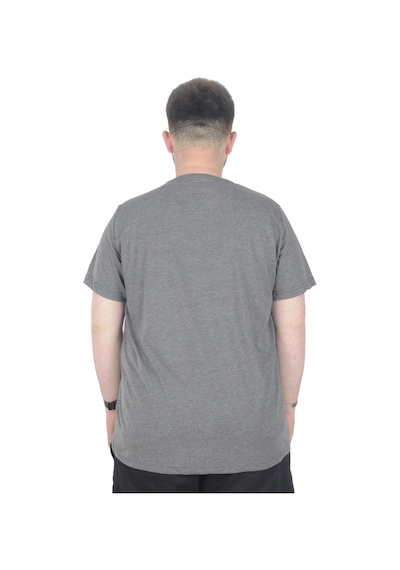 Mode Xl Büyük Beden T-Shirt Bis Yaka Mode 22196 Antramelanj 001