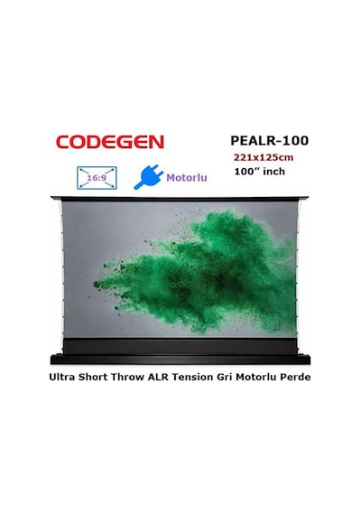 Codegen Pealr-100 Ultra Short Throw Alr Tension Motorlu Floor Pull Up Projeksiyon Perdesi 100 İnch 221x125cm