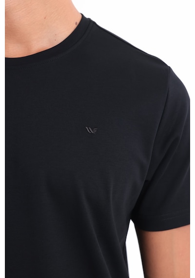 Rowinger Modal İnterlock Kumaş Minimal Logolu Bisiklet Yaka Erkek Spor T-shirt Siyah