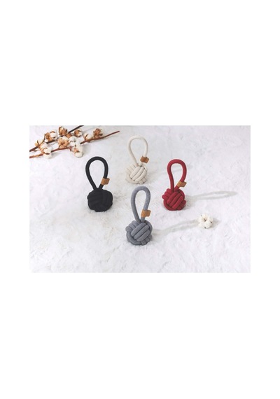 M-pets Coto Whıte Loop Ball 8cm Çekmeli Örgü Top Oyuncak
