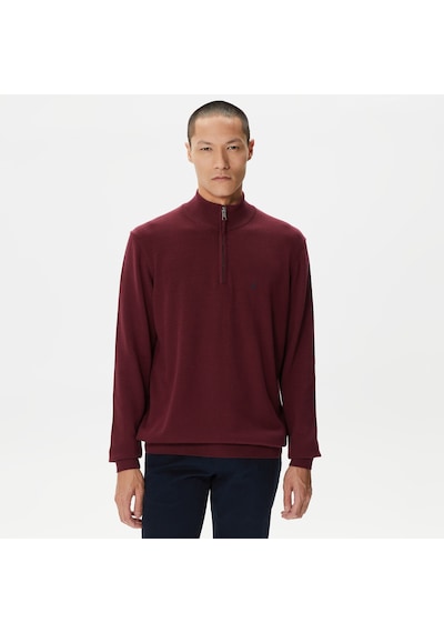 Nautica Nautıca Erkek Bordo Standart Fıt Dik Yakalı Uzun Kollu Triko Düz S37104t Bordo