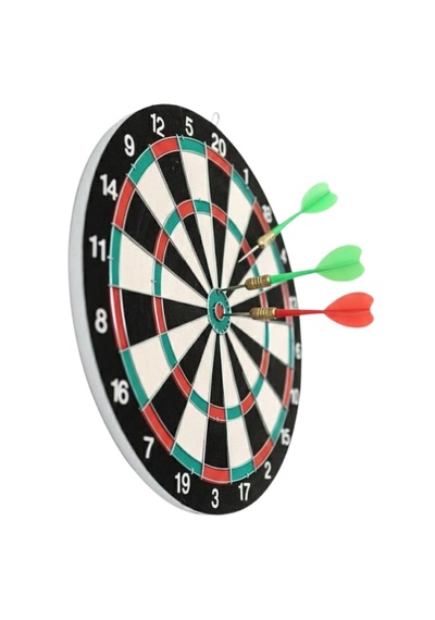 Mey İthalat 15 İnç Dart Tahtası Seti Dayanıklı Yapı 4 Metal Dart Oku