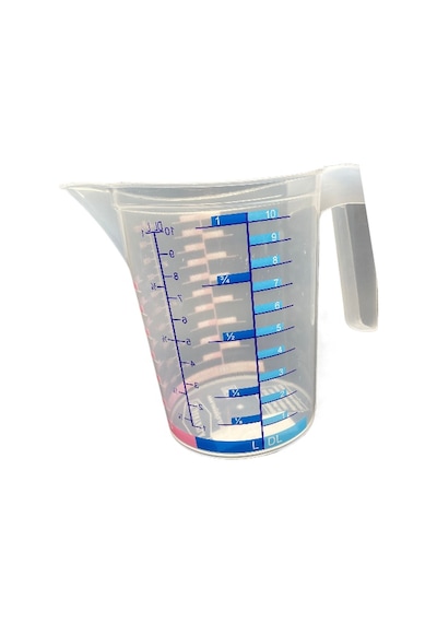 1000 Ml Renkli Dereceli Sert Plastik Mutfak Ölçü Kabı Şeffaf