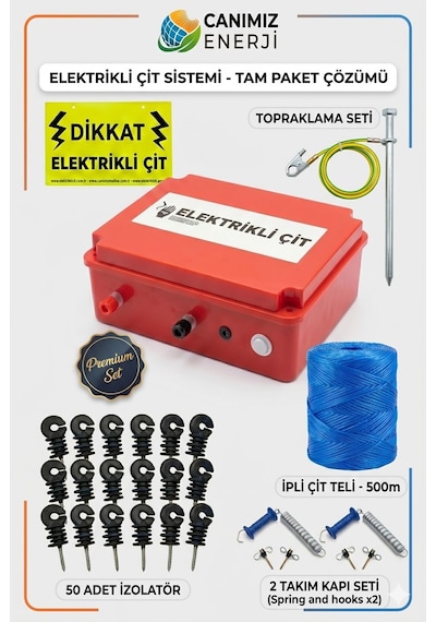 Ekonomik Elektrikli Çit Başlangıç Paketi 2-3 Dönüm Kapasiteli