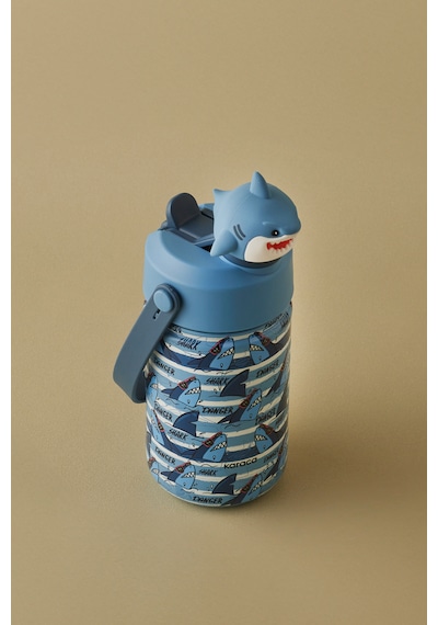 Karaca Duosip Shark Çocuk Pipetli Köpek Balığı Tasarımlı Okul Su Matarası Termos 350 ml