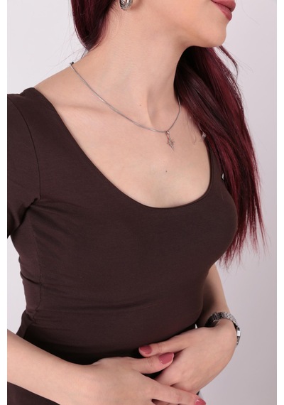 Busem S0016663 Kadın Bluz Acı Kahverengi