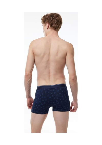 Malabadi Erkek Lacivert Desenli 3 Lü Premium Collection Modal Boxer 3m252 Set-3