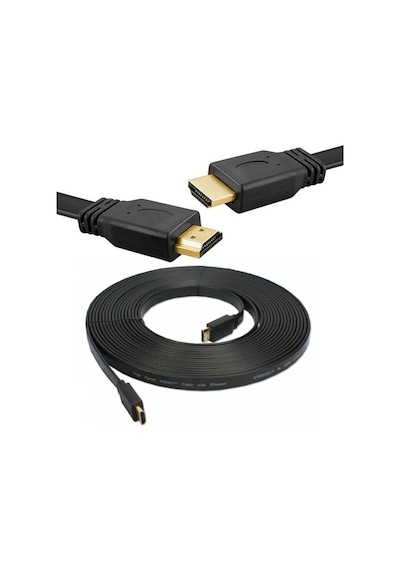 Wozlo HDMI Kablo 4K Full HD 3D Destekli Yassı Flat Slim Kablo 10 M