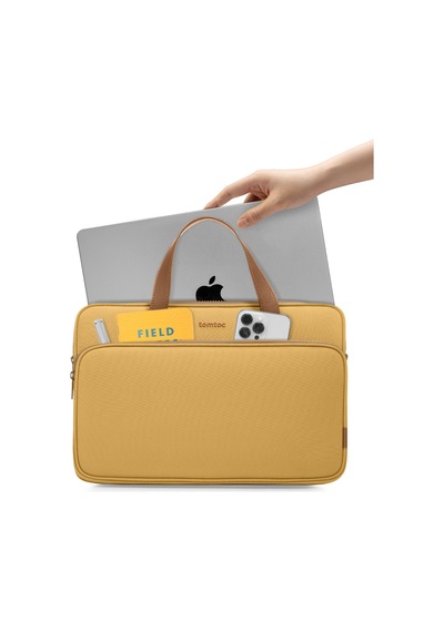 Tomtoc H22 13 - 13,5 İnç Apple Uyumlu MacBook Air & Pro Suya Dayanıklı Sarı Laptop Notebook Çantası