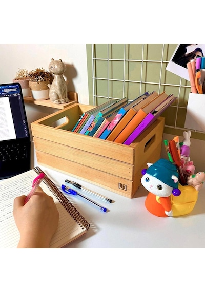 Masif Ahşap Sandık - Saklama Depolama Ve Düzenleme Için Tahta Kutu Çok Amaçlı Organizer - Wooden Box Ahşap