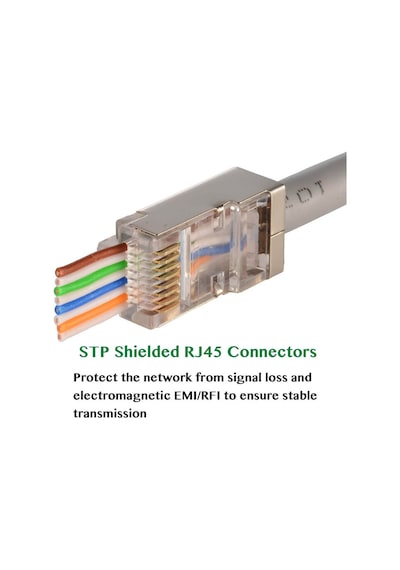 100 Adet Rj45 Cat6 Ftp Ez Konnektör Yeni Nesil Delikli Konnektör