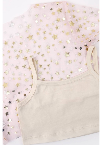 Le Mabelle Kız Çocuk Tül Crop Pudra