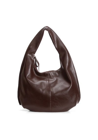 Adelina Bags Acı Kahverengi Salaş Büyük Boy Yumuşak Dokulu Shopper Kol Ve Omuz Çantası Koyu Kahverengi