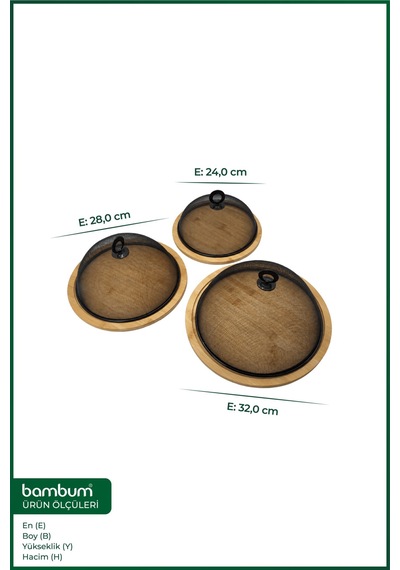 Serva 6 Parça Metal File Kapaklı Fanus 24 - 28 - 32 Cm Siyah