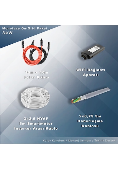 3kw Monofaz On-grid Paket Sistem