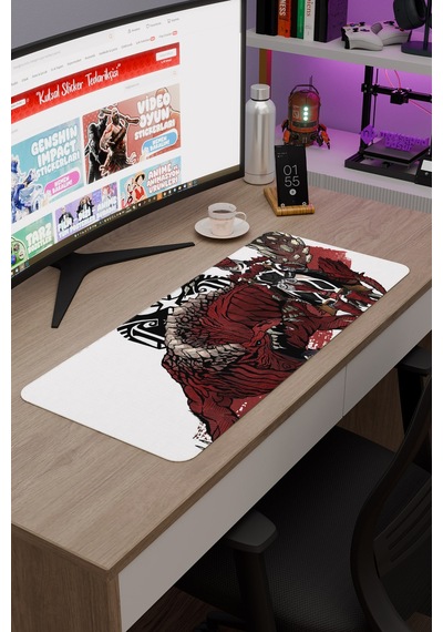Monster Hunter: World Dikişli Kauçuk Oyuncu Mousepad V5 - 70x30 Xl Gaming Mouse Pad
