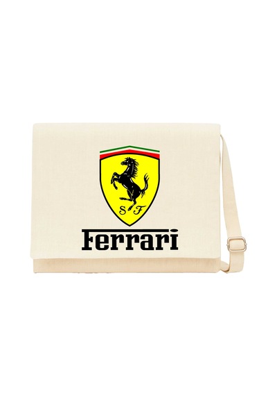 Ferrari Lite Krem Kanvas Postacı Çantası