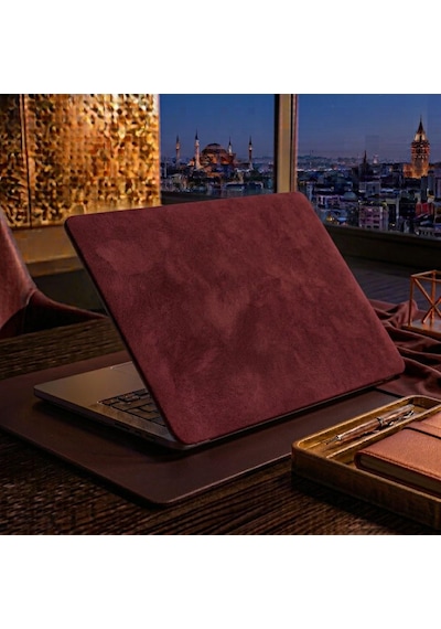 Kendinden Yapışkanlı Alcantara Laptop Kaplama 48x30 Cm Süet Doku Arka Kapak Çizilme Önleyici Koruyucu Skin 312 - Mat Bordo