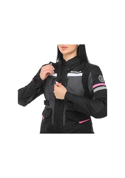 Ebakbak Motosiklet Kadın Montu 4 Mevsim Uzun Oxford 600-d Dayanıklı Kumaş Women Mont Black