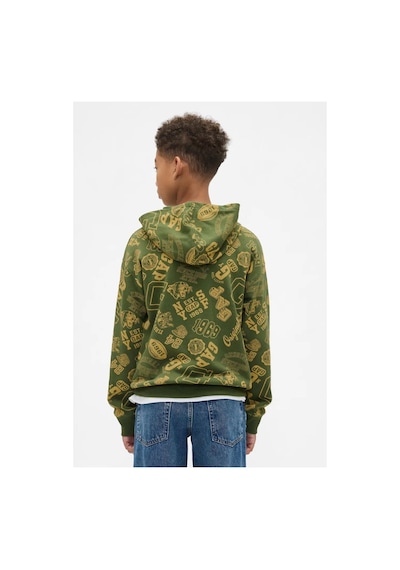 Erkek Çocuk Relaxed Gap Baskılı Sweatshirt YESIL
