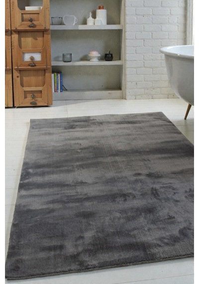 Peluş Post Halı Yumuşak Dokulu Modern Salon Oturma Odası Çocuk Odası Hol & Antre Halısı Antrasit Antrasit