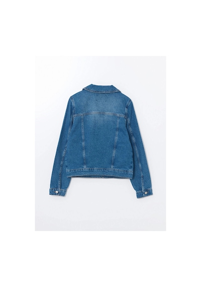 LC Waikiki Gomlek Yaka Kadin Jean Ceket Mıd Indıgo Rodeo