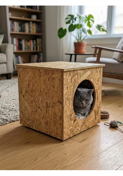 Osb Kedi Ve Küçük Köpek Evi Kübik