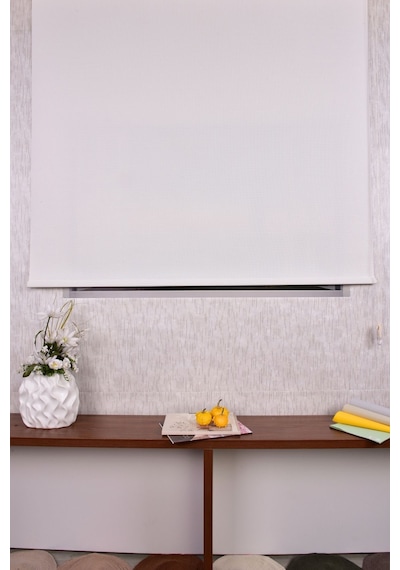 Ekru Karartma Düz Etek Dilimsiz Ds-screen 1 Blackout Zebra Stor Güneşlik Perde 200 X 200