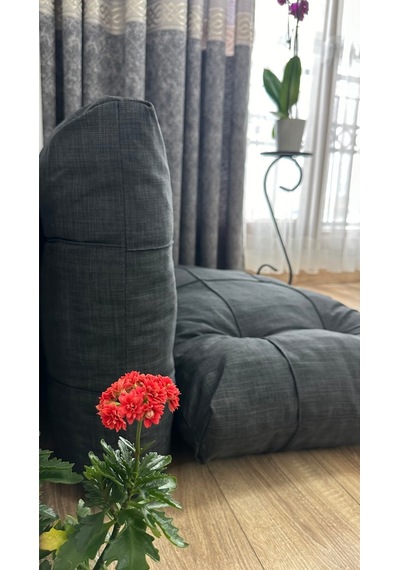 Modern Style Home Kalorifer Önü Yer & Palet Minderi 2'li Takım Antrasit