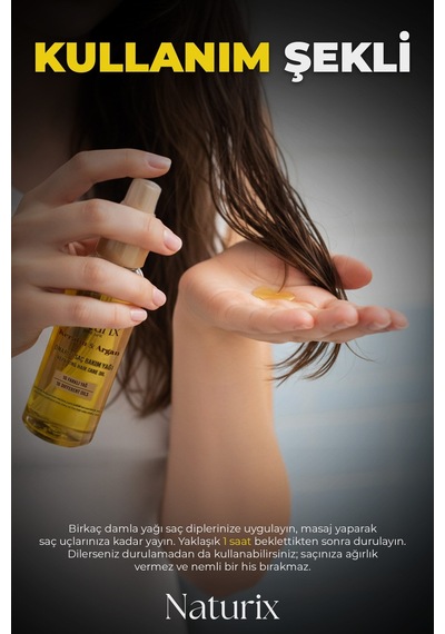 Naturix Keratin Ve Argan Yağlı Onarıcı Saç Bakım Yağı 100 ML