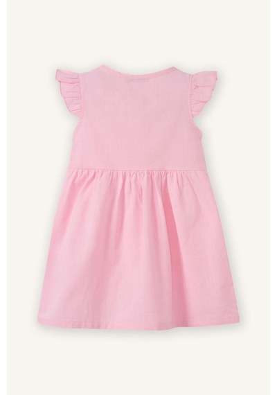 Defacto Flamlı Poplin Elbise Kız Bebek Z7402a226smpn171 Pembe-pn171