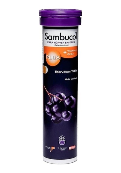 Plus Kara Mürver Ekgerginliki C Vitamini + Çinko Efervesan Gıda Takviyesi 1 X 15 Tablet