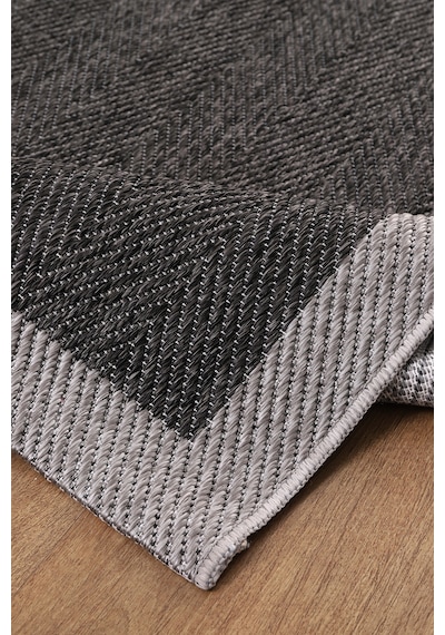 Elit Premium Sisal Jut Halı 1405 Hav Ve Toz Yapmaz Bordürlü Halı Siyah-gri Siyah