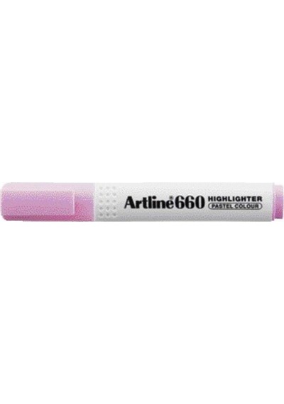 660 Fosforlu Kalem Pastel Kesik Uç Pembe Pembe