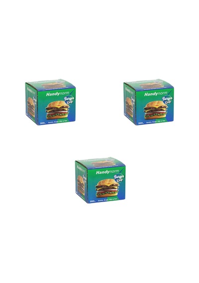 Handynorm Hamburger Burger Pide Tost Sandviç Kılıfı Poşeti 3 x 2000'li 12.5 x 12.5 CM