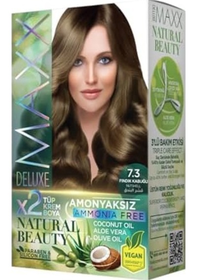 Natural Beauty Amonyaksız Set Saç Boyası 7.3 Fındık Kabuğu