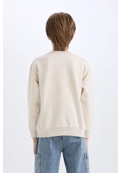 DeFacto Erkek Çocuk Bisiklet Yaka Baskılı Sweatshirt D6210A824CWBG277 DeFacto Erkek Çocuk Bisiklet Yaka Baskılı Sweatshirt D6210A824CWBG277