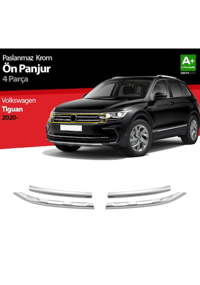 Vw Tıguan 2020+ön Panjur Kromu 4 Prç Paslanmaz Çelik