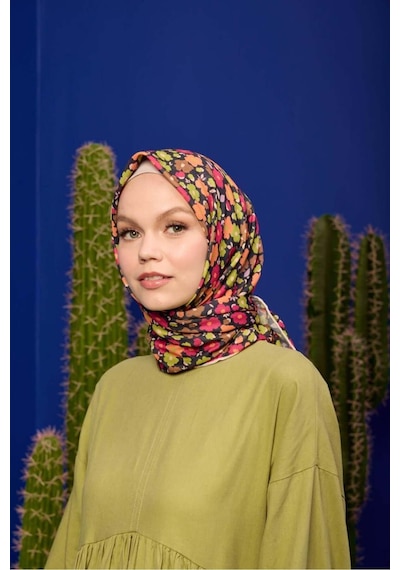 İpekhan Marrakech Koleksiyon Soft Eşarp 1192 - 15 Siyah/manekşe Siyah/menekşe