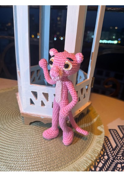Pembe Panter Amigurumi Karakter 18 Cm 009
