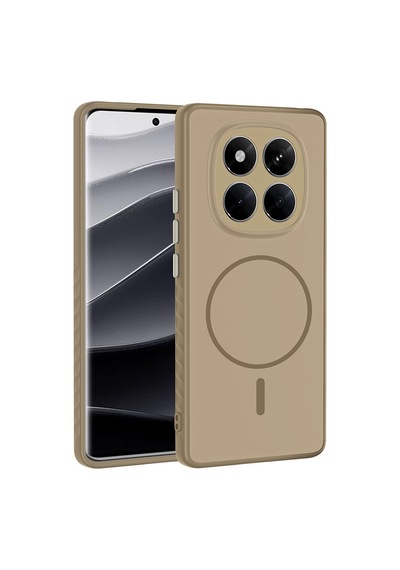 Ecruz Redmi Note 14 Pro 4g Kılıf M-safe Şarj Özellikli Zore Tea Kapak - Gold