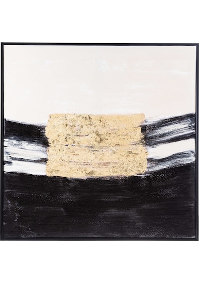 Golden Abstract Çerçeveli Yağlı Boya 100x100cm