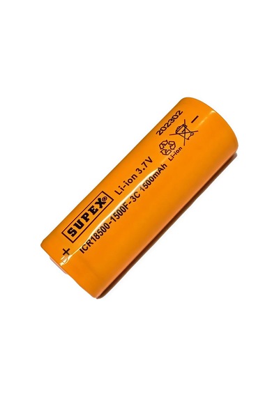 Supex Icr18500-1500f-3c 3.7v 1500mah Li-ion Düz Kafa Pil