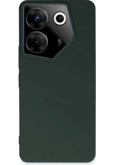 Newface Tecno Camon 20 Pro 5g Kılıf First Silikon - Koyu Yeşil Resimdeki
