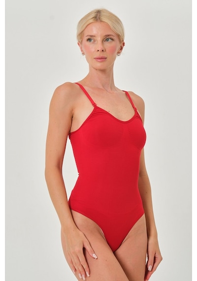 Mistirik Mamey Model  Etkili Çıtçıtlı Zıbın Korse Kırmızı Renk1 Kırmızı