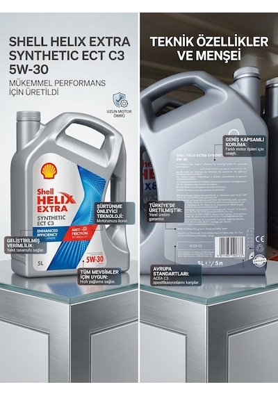 Shell Helix Extra Synthetic ECT C3 Motor Yağı - 5 L