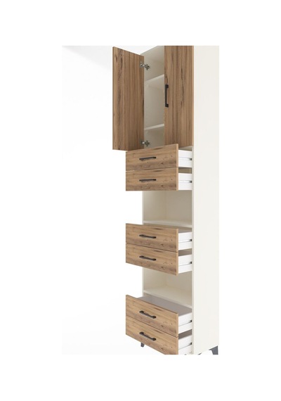 Arges Dolap 5 Raflı 6 Çekmeceli 2 Kapaklı 60x30x243 Aytaşı-çam Aytaşı
